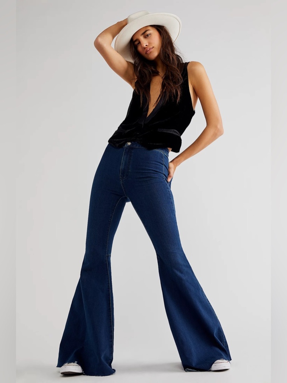 Free People Just Float On Flare Jeans in Rich Blue Size 28 Short